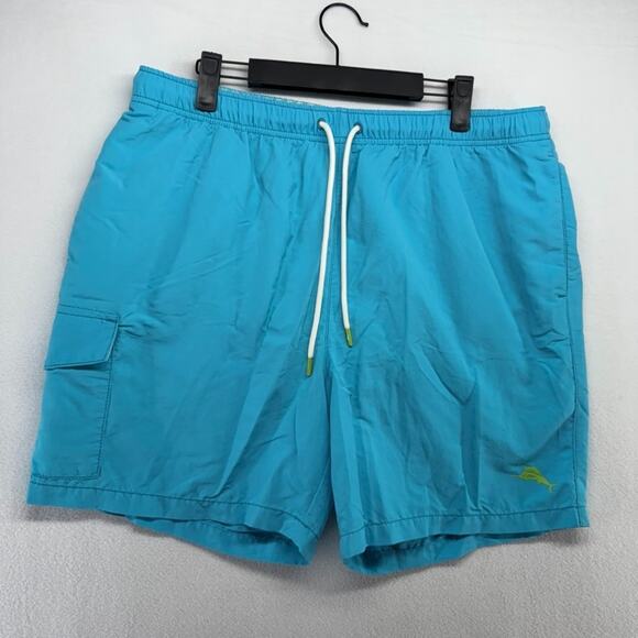 Tommy Bahama Swim Trunks Men's Large Blue Embroidered Logo Lined Surf Marlin - Picture 1 of 9